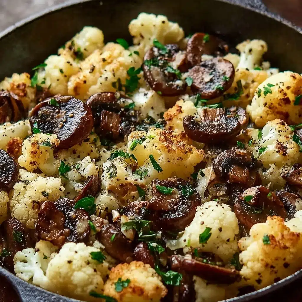 Garlic Cauliflower Mushroom Skillet Recipe - Recipe Image