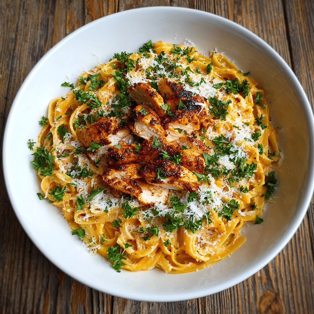 Easy Cowboy Butter Chicken Linguine Recipe - Recipe Image