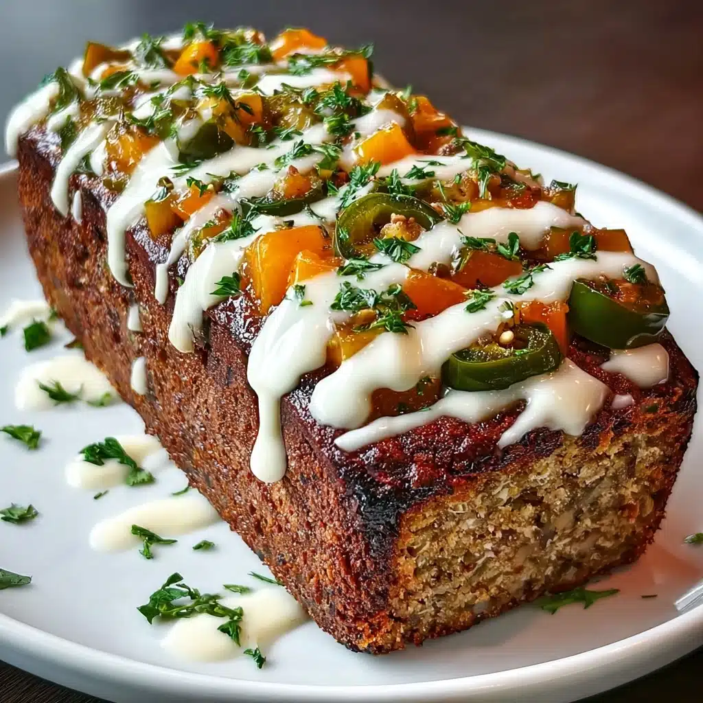 Spicy Jalapeno Popper Meatloaf with Creamy Ranch Drizzle Recipe - Recipe Image