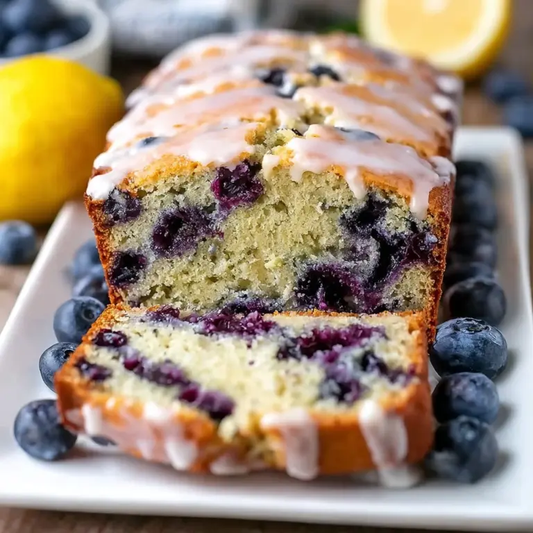 Moist Blueberry Zucchini Bread with a Lemon Glaze Recipe