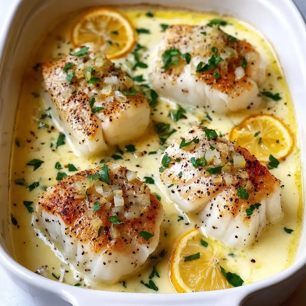 Tasty Baked Cod in Coconut Lemon Cream Sauce Recipe - Recipe Image