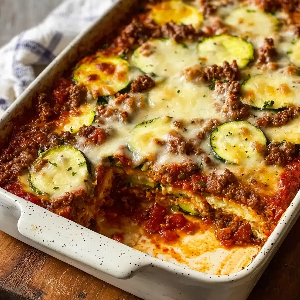 Cheesy Ground Beef and Zucchini Casserole Recipe - Recipe Image