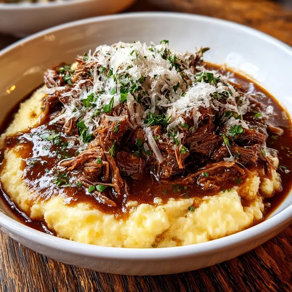 Spoon a generous portion of the Parmesan mashed potatoes onto each plate Recipe - Recipe Image