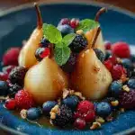 Baked Pears with Berries, Honey, Walnuts & Blue Cheese Recipe