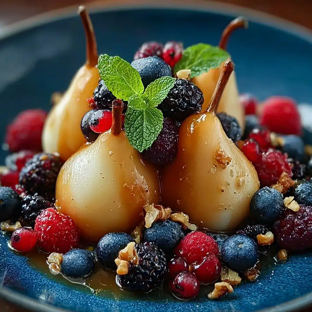 Baked Pears with Berries, Honey, Walnuts & Blue Cheese Recipe