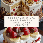 Easy Layered No-Bake Banana Split Cake with Graham Crust Recipe