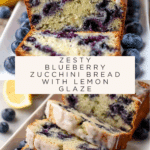 Moist Blueberry Zucchini Bread with a Lemon Glaze Recipe