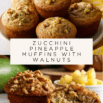 Moist Zucchini Muffins with Pineapple and Crunchy Walnuts Recipe