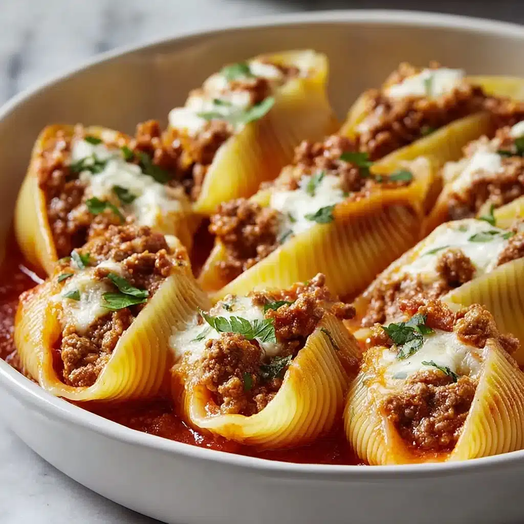 Beef-Stuffed Shells with Creamy Ricotta Filling Recipe - Recipe Image