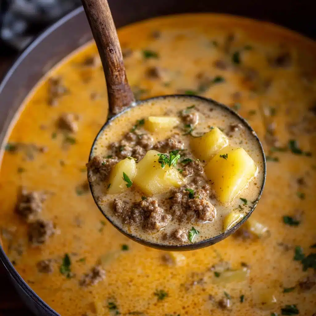Cheesy Beef and Potato Soup Recipe - Recipe Image