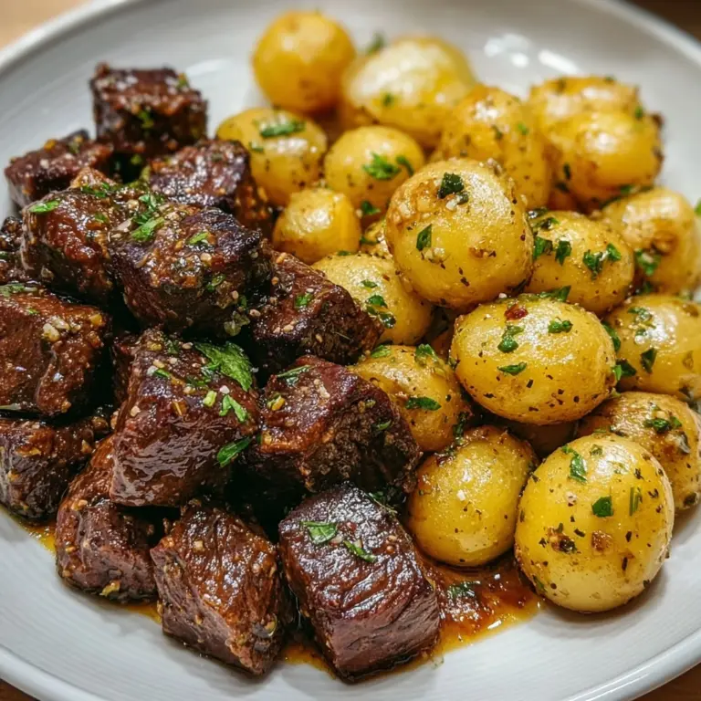 Garlic Butter Steak Bites and Potatoes Recipe