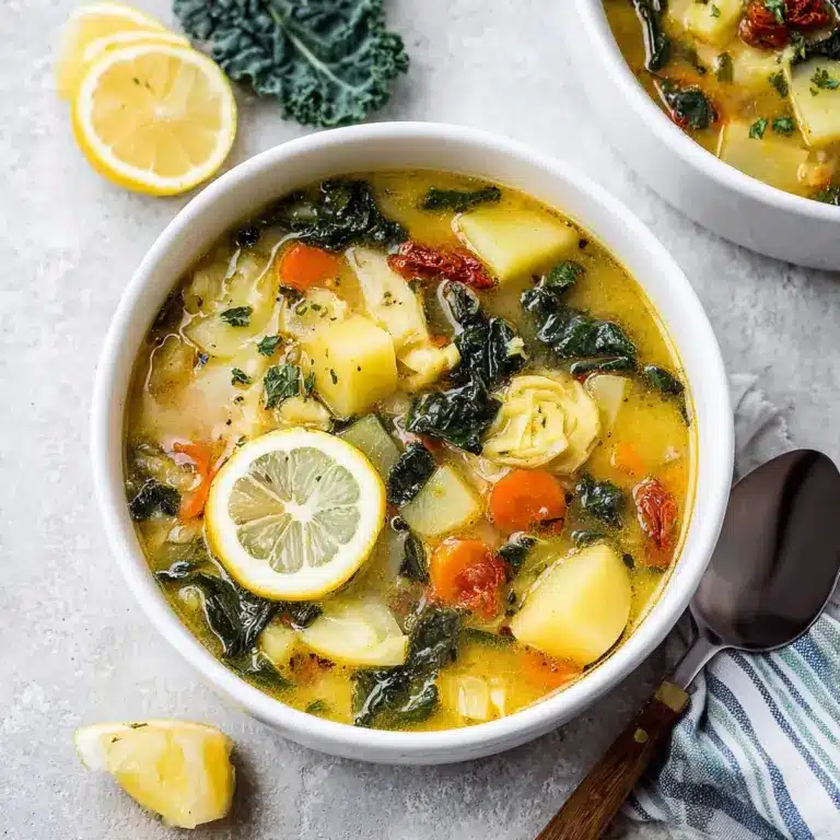 Lemony Tuscan Artichoke Soup Recipe
