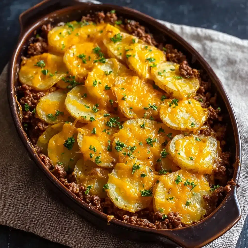 Cheesy Ground Beef and Potatoes Recipe - Recipe Image