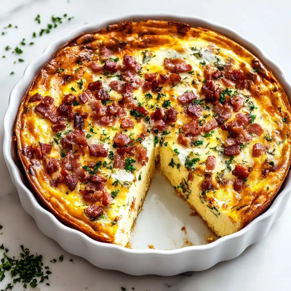 Crustless Cottage Cheese Quiche Lorraine Recipe - Recipe Image