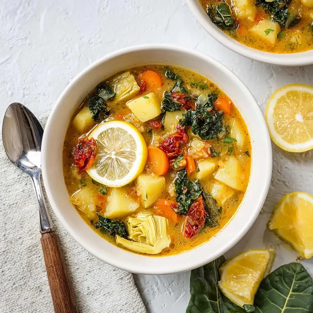 Lemony Tuscan Artichoke Soup Recipe - Recipe Image