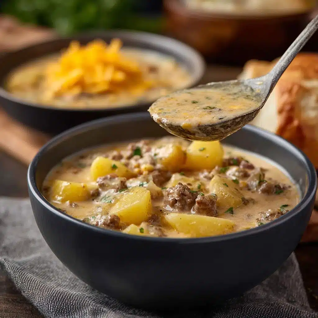 Cheesy Beef and Potato Soup Recipe - Recipe Image