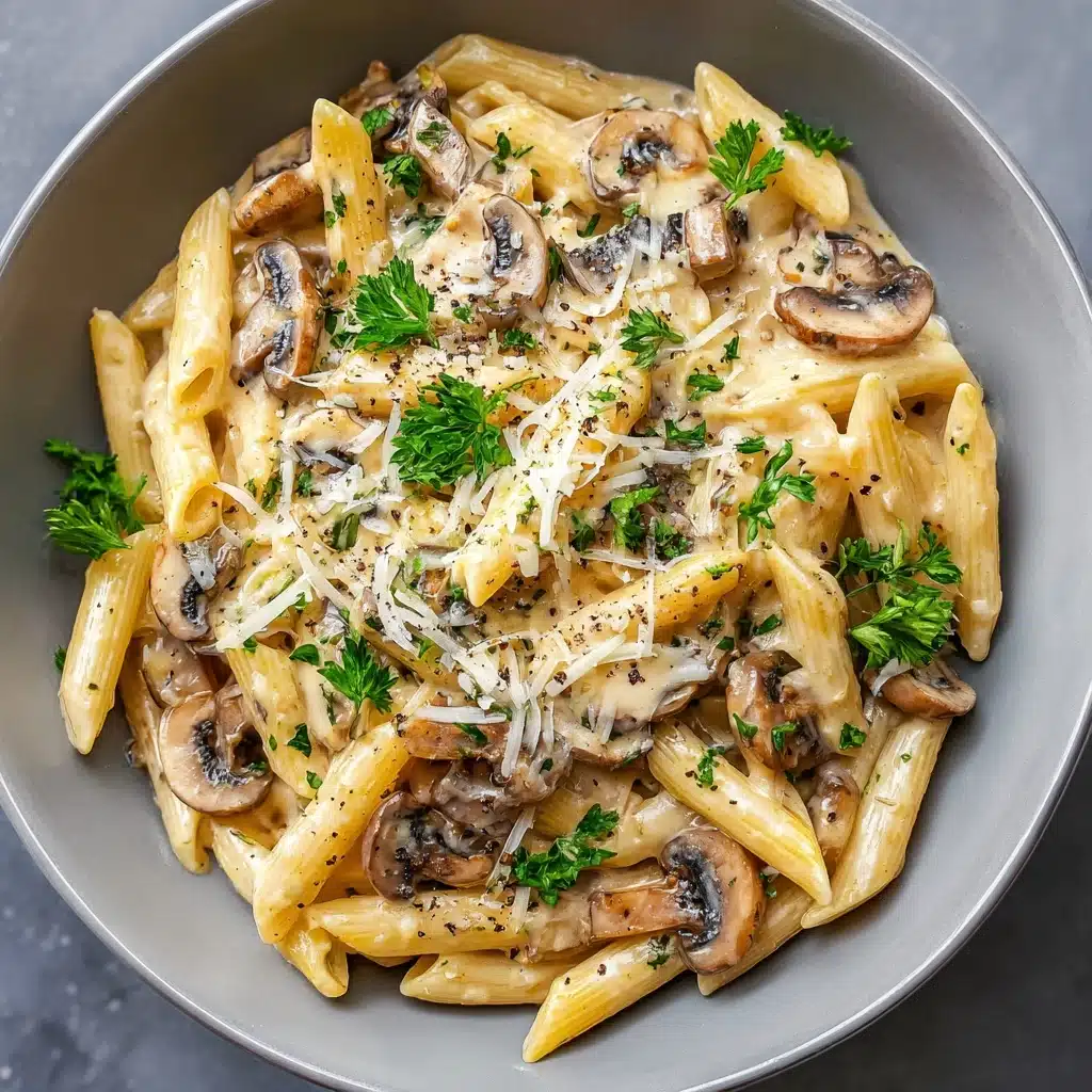 Garlic Mushroom Pasta Recipe - Recipe Image