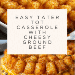 Grease a casserole dish and spread the beef mixture evenly across the bottom Recipe