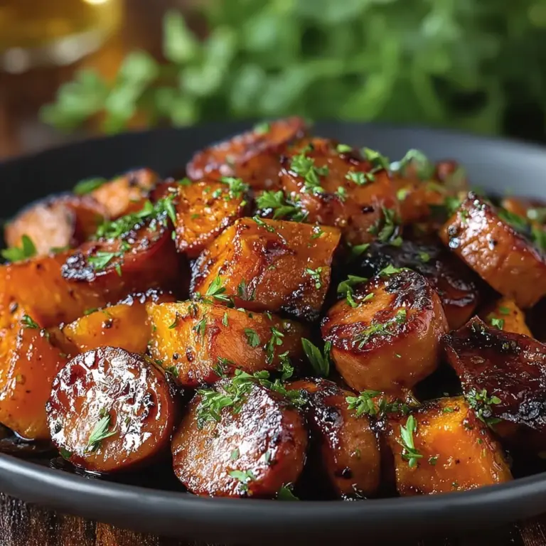 Sausage and Sweet Potatoes with Honey Garlic Sauce Recipe