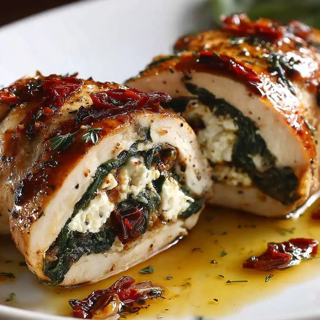 Rolled Up Chicken with Feta, Spinach, and Sun-Dried Tomatoes