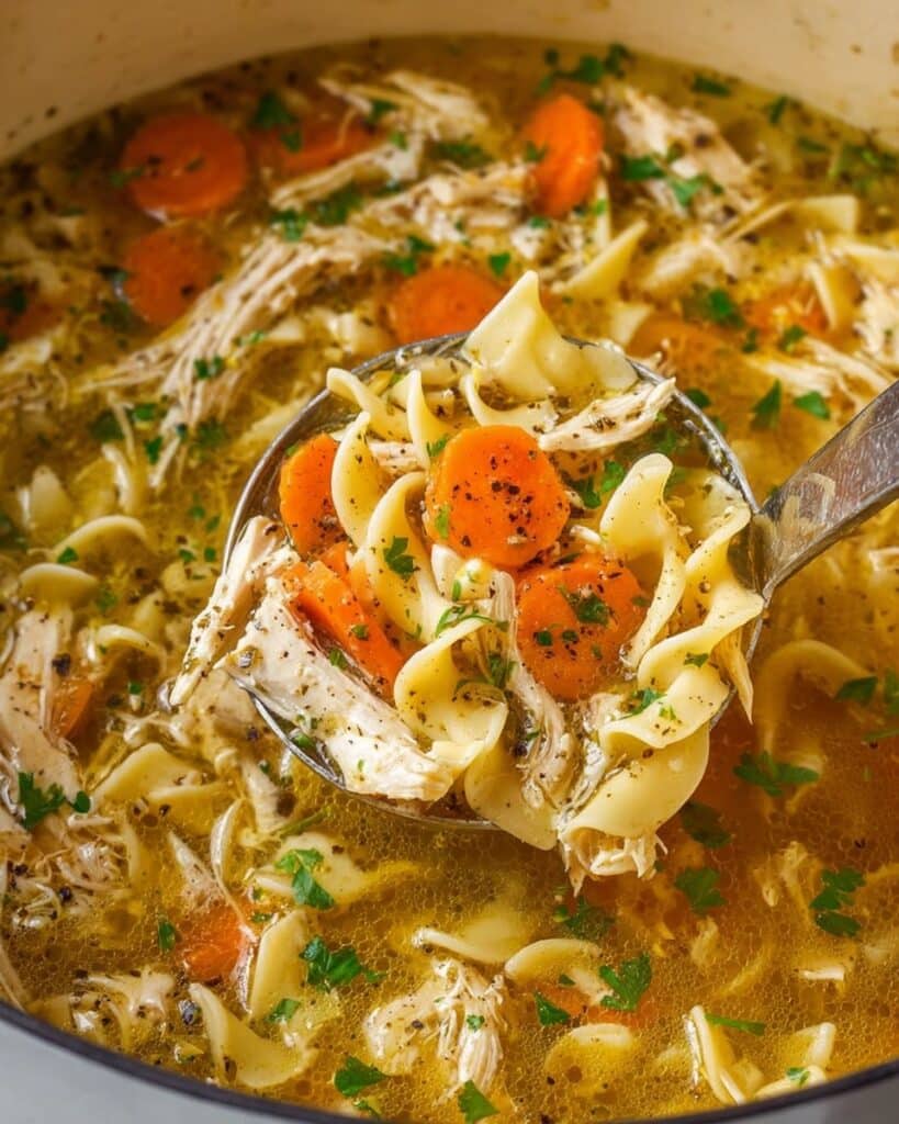 Easy Chicken Noodle Soup with Egg Noodles Recipe
