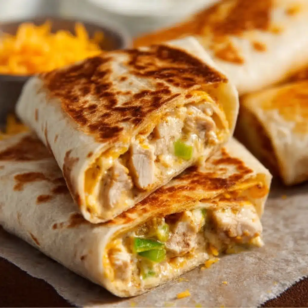 Cheesy Garlic Chicken Wraps Recipe - Recipe Image