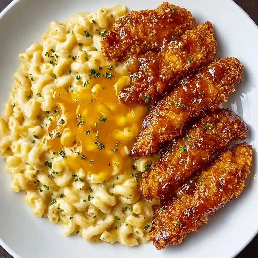 Hot Honey Chicken Tenders with Baked Mac and Cheese Recipe - Recipe Image
