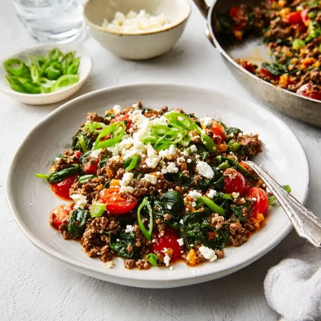 Mediterranean Ground Beef Stir-Fry Recipe - Recipe Image