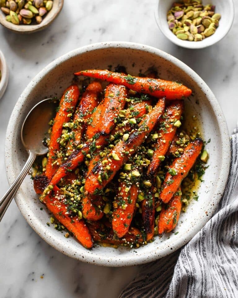 Coriander Roasted Carrots with Parsley and Pistachios Recipe