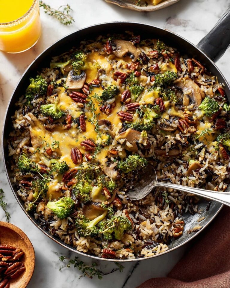 One Pan Wild Rice and Cheesy Broccoli Casserole Recipe