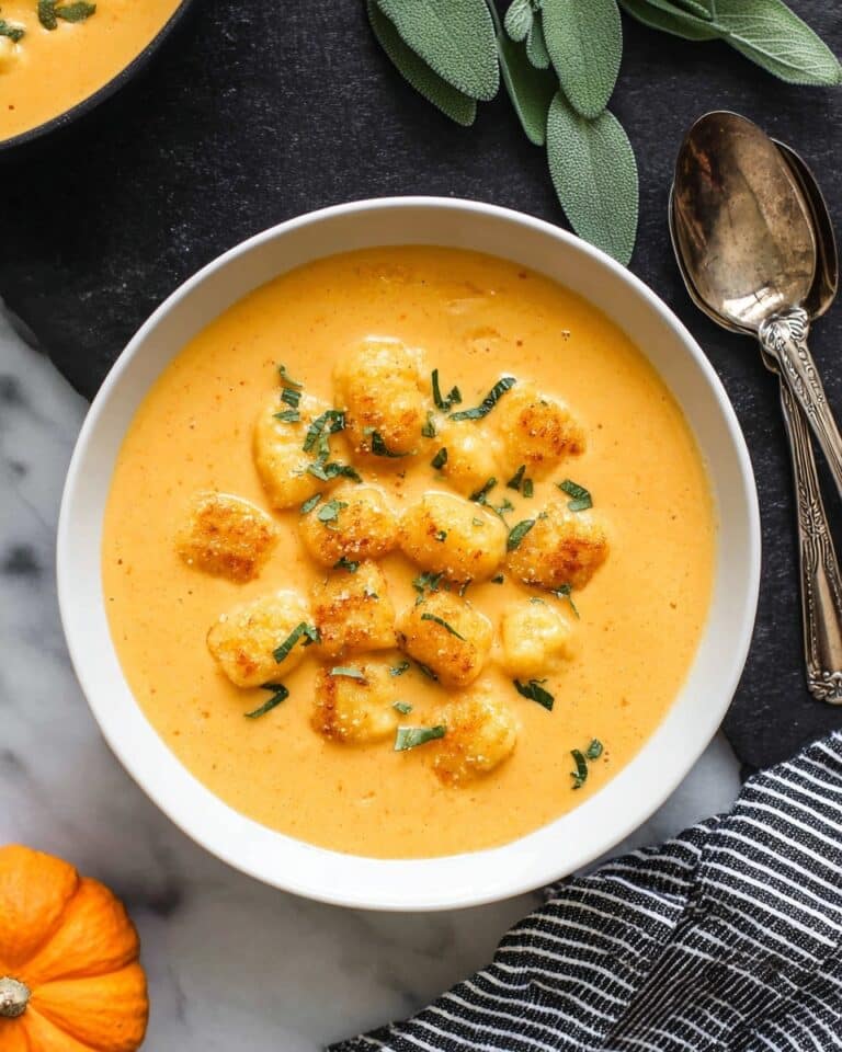 Creamy Pumpkin Soup with Blue Cheese Sauce Recipe