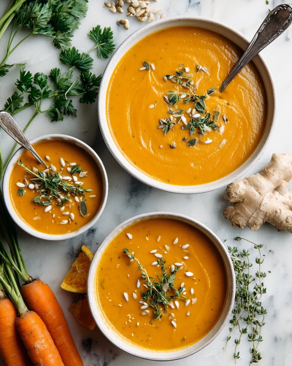 Roasted Carrot and Orange Soup with Ginger and Coconut Cream Recipe
