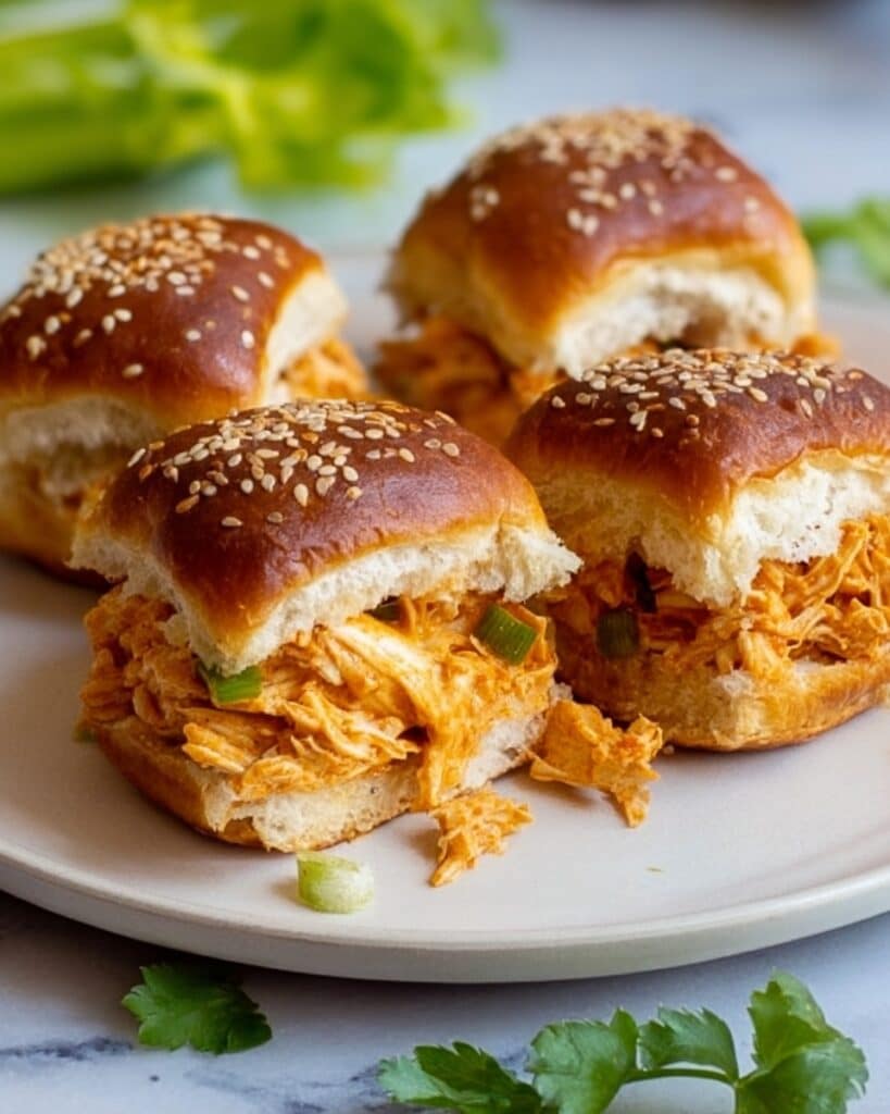 Easy Shredded Buffalo Chicken Sliders Recipe