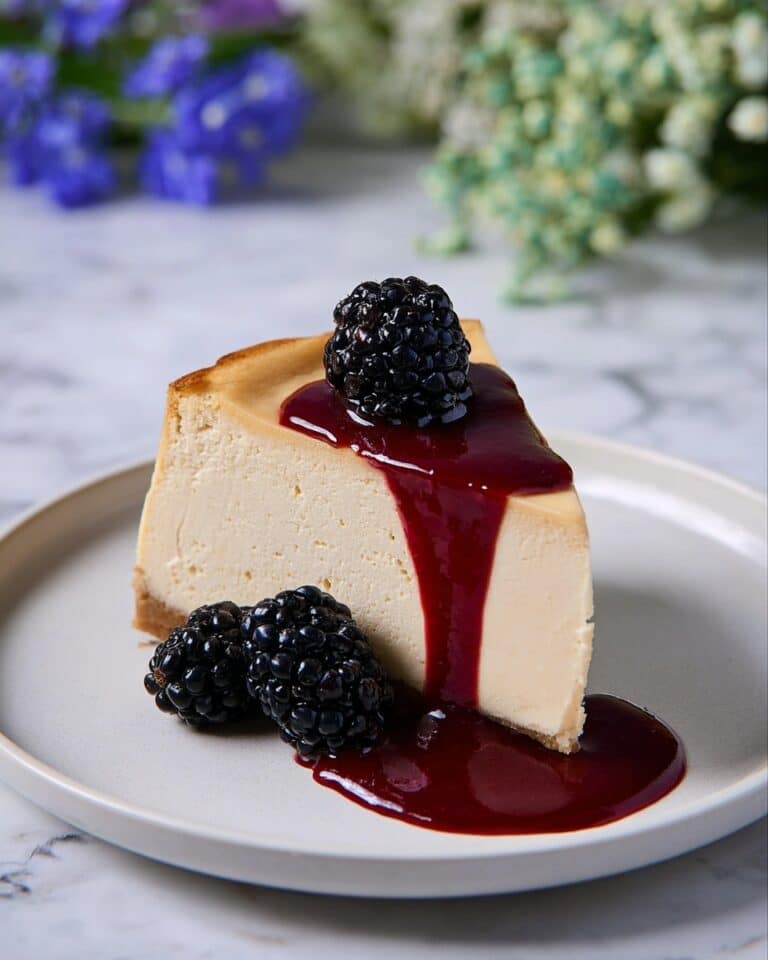 London Fog Basque Cheesecake with Blackberry Sauce Recipe