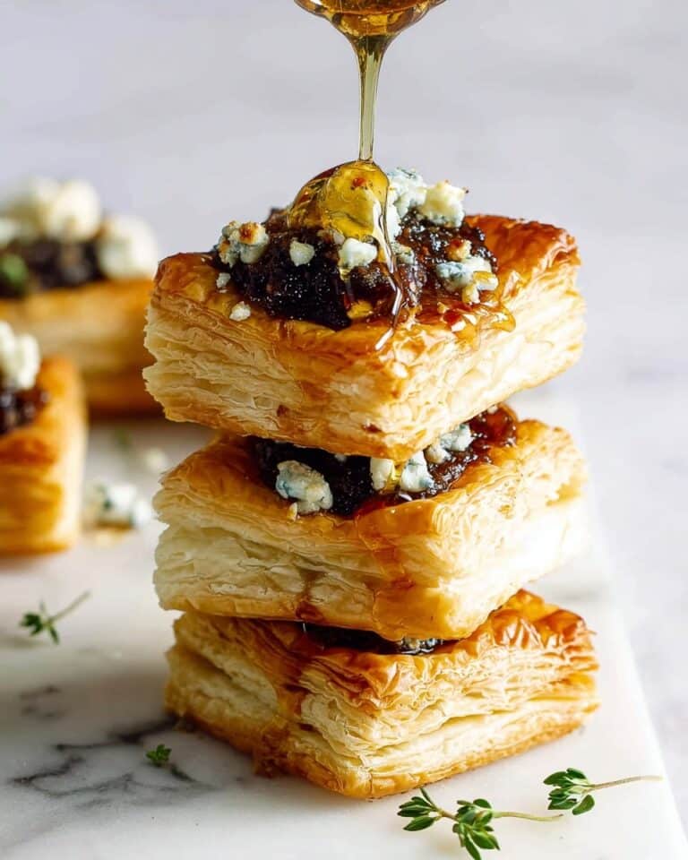 Caramelized Onion & Blue Cheese Puff Pastry Tarts Recipe