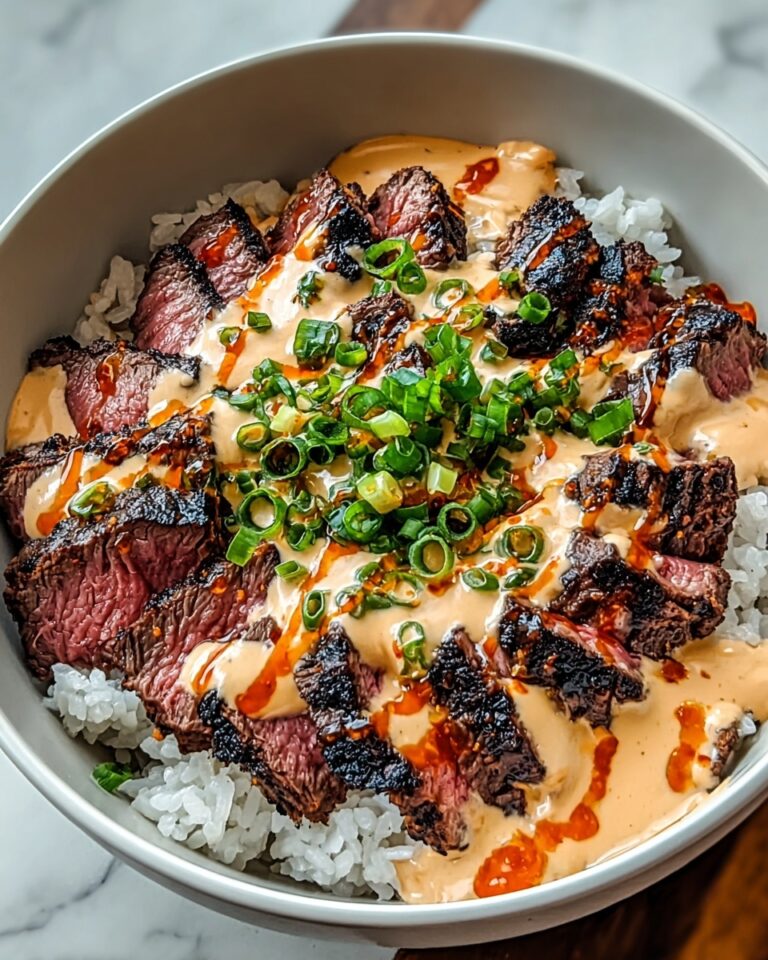 Korean BBQ Steak Rice Bowls with Spicy Cream Sauce Recipe