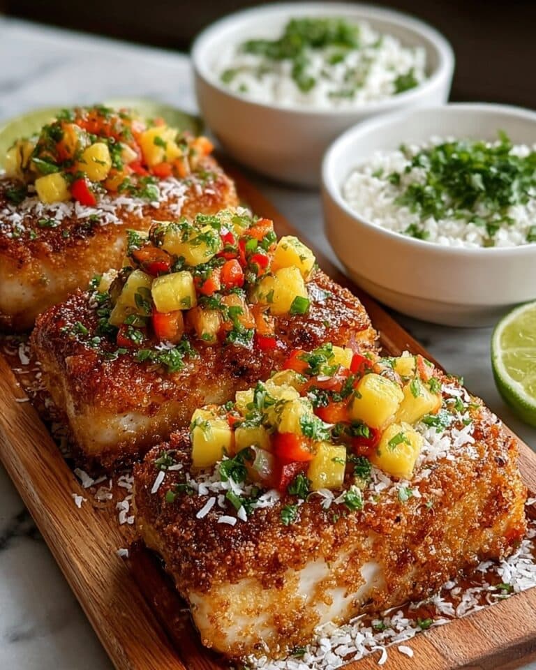 Coconut Crusted Salmon with Pineapple Salsa Recipe