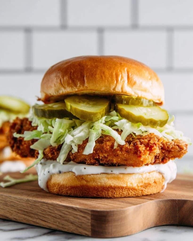 Crispy Chicken Sandwich with Dill Pickle Ranch Sauce Recipe