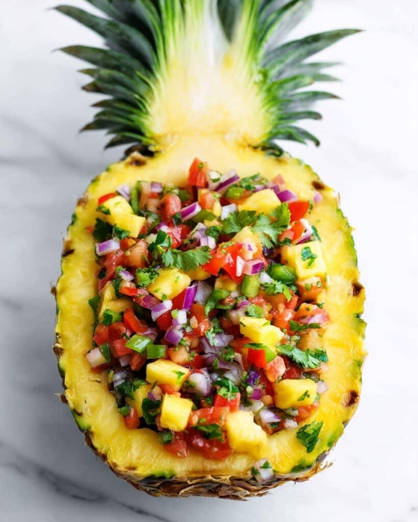 Pineapple Salsa in a Pineapple Bowl Recipe