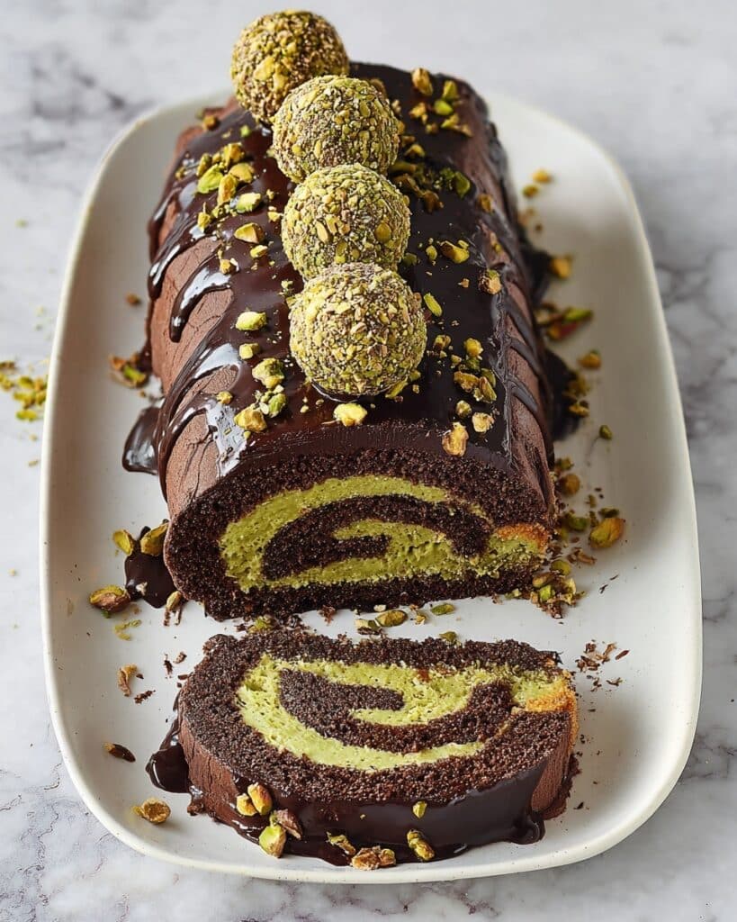 Dubai Chocolate Roll Cake Recipe