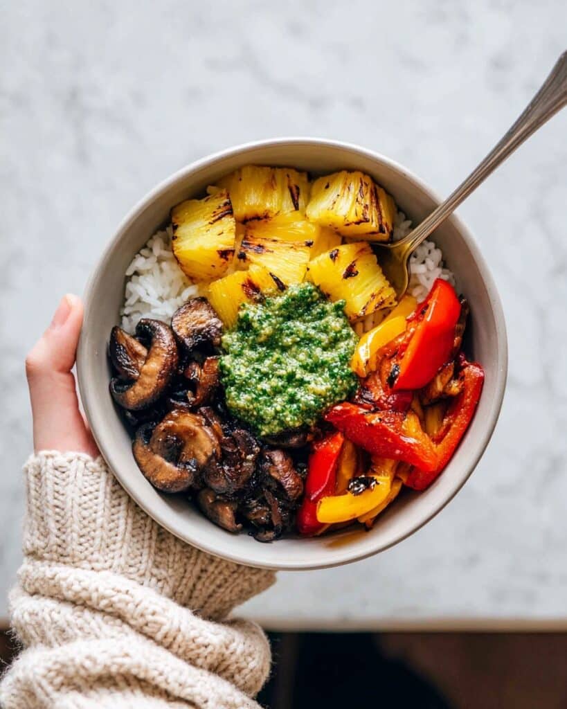 Amazing Mushroom Bowls with Kale Pesto Recipe