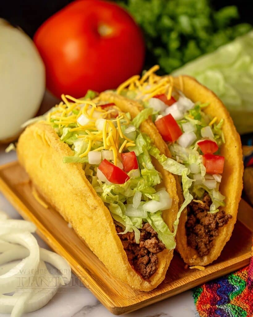 Homemade Chalupas with Seasoned Ground Beef and Fresh Toppings Recipe
