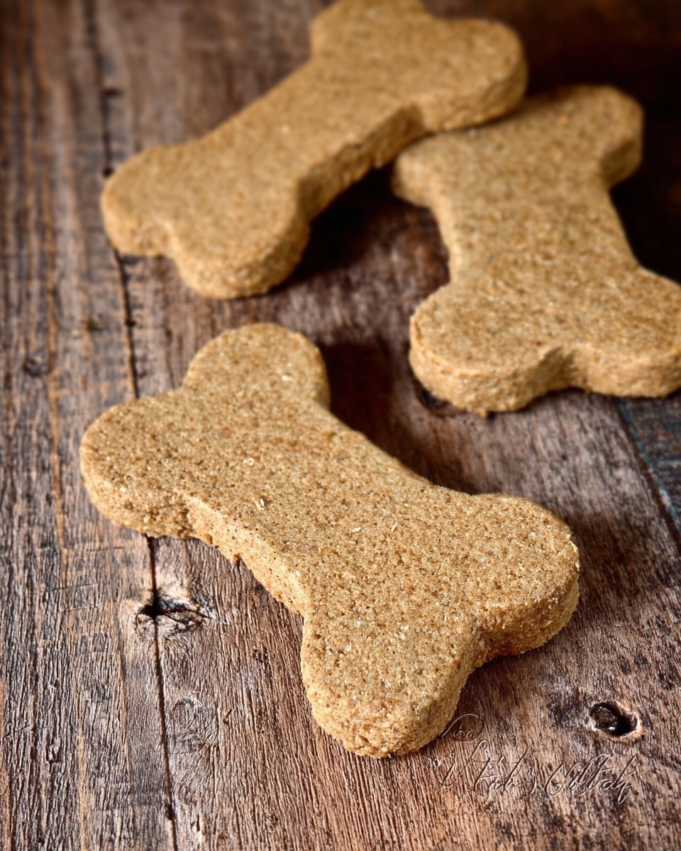 The image shows four rough-textured dog bone-shaped biscuits with a light brown color, laid flat on a rustic wooden surface with visible grain and knots. Each biscuit appears thick with slightly uneven edges, showing a baked, crumbly texture. One biscuit is positioned front and center, with the others partially around it, some with a slight bite taken out. The background contrasts with the biscuits, highlighting their coarse, grainy surface. photo taken with an iphone --ar 4:5 --v 7