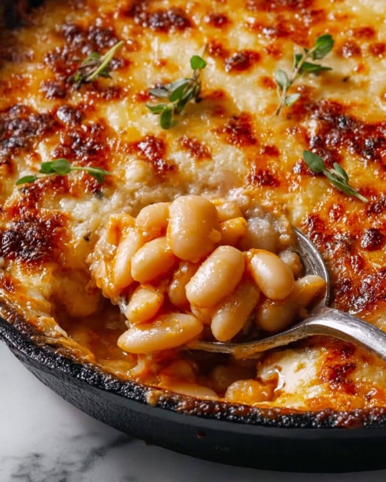 Comforting and Easy Cheesy White Bean Tomato Bake Recipe