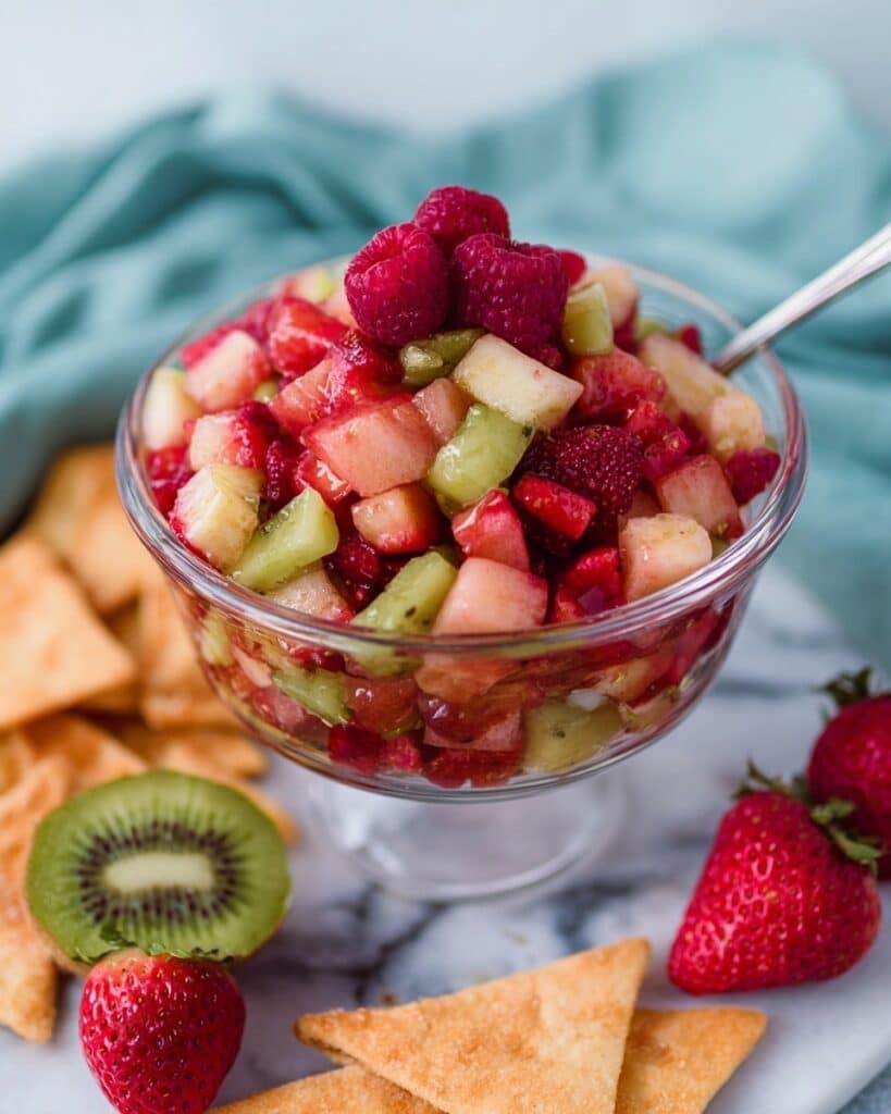 Fruit Salsa with Cinnamon Sugar Tortilla Chips Recipe