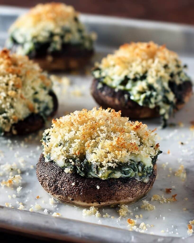 Grilled Spinach Dip-Stuffed Portabella Mushroom Caps Recipe